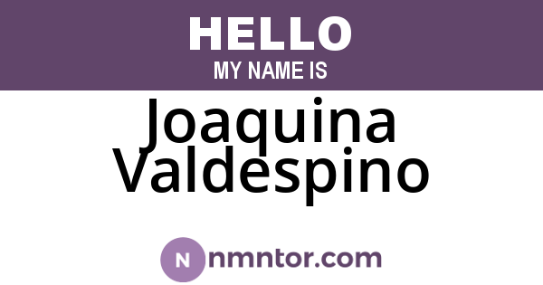 Joaquina Valdespino