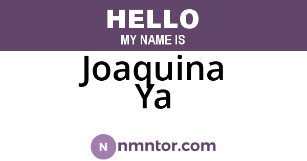 Joaquina Ya