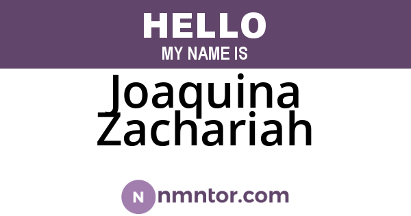 Joaquina Zachariah