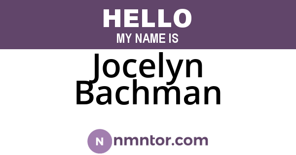 Jocelyn Bachman