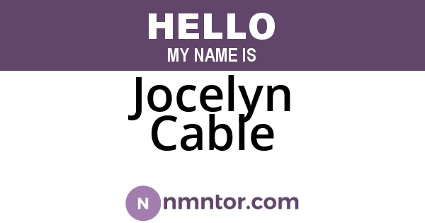 Jocelyn Cable
