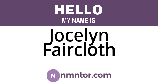 Jocelyn Faircloth
