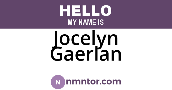 Jocelyn Gaerlan