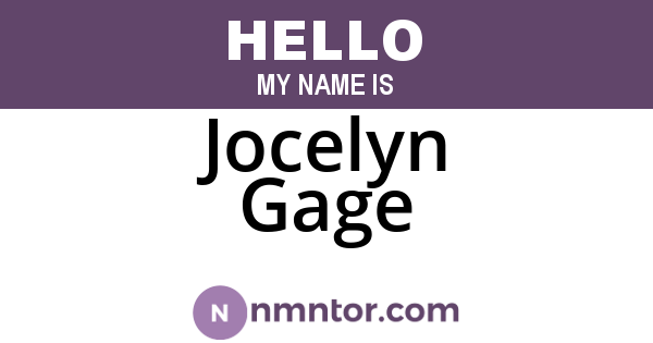 Jocelyn Gage