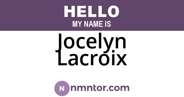 Jocelyn Lacroix