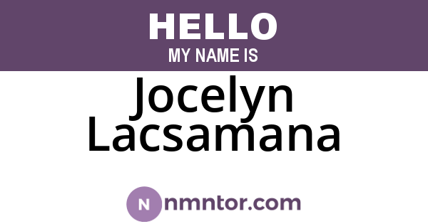 Jocelyn Lacsamana