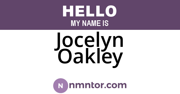 Jocelyn Oakley