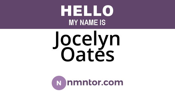 Jocelyn Oates
