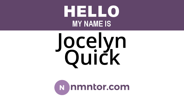 Jocelyn Quick