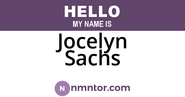 Jocelyn Sachs
