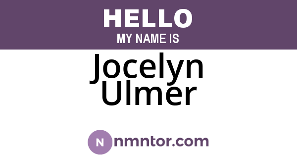 Jocelyn Ulmer