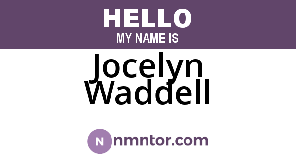 Jocelyn Waddell