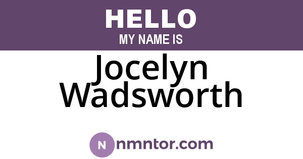 Jocelyn Wadsworth