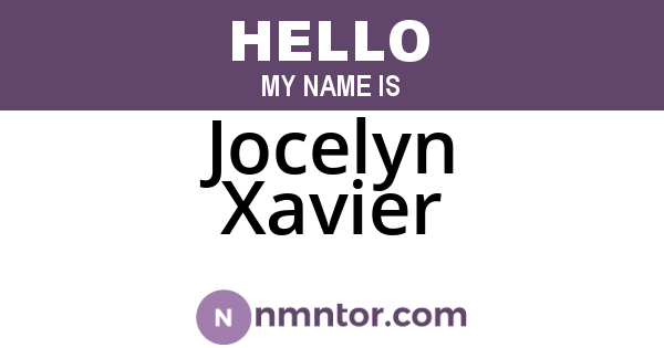 Jocelyn Xavier