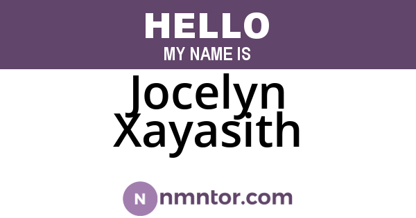 Jocelyn Xayasith