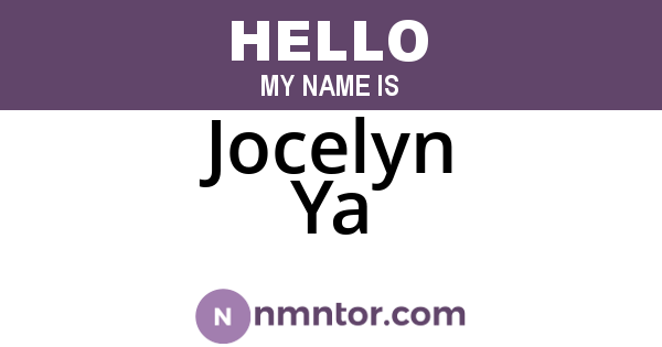 Jocelyn Ya