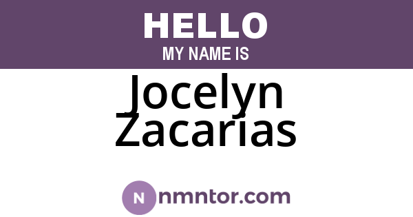 Jocelyn Zacarias