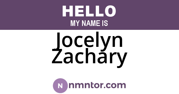 Jocelyn Zachary