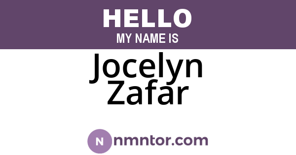 Jocelyn Zafar