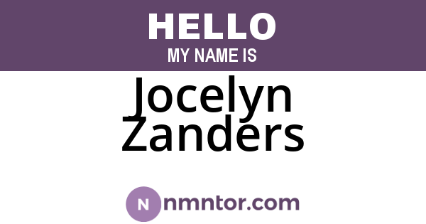Jocelyn Zanders