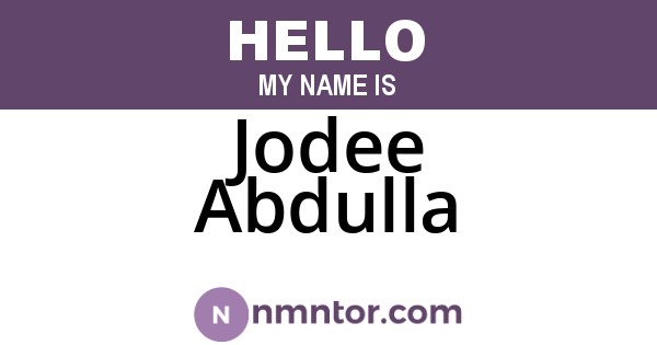 Jodee Abdulla