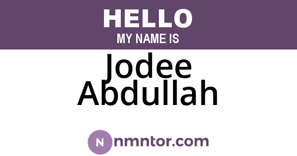 Jodee Abdullah