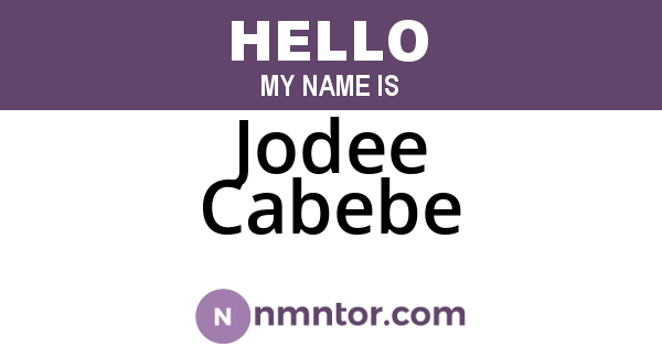 Jodee Cabebe