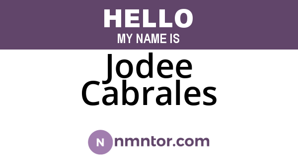 Jodee Cabrales