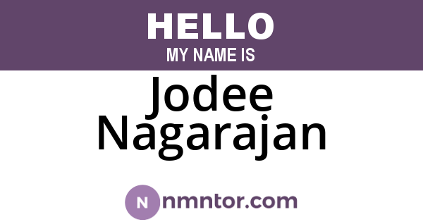Jodee Nagarajan