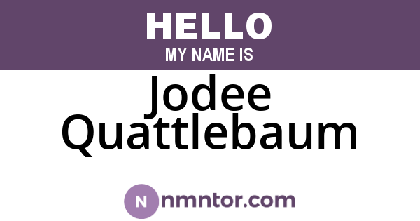 Jodee Quattlebaum