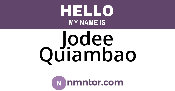 Jodee Quiambao
