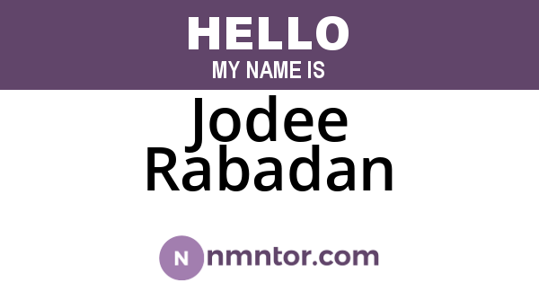 Jodee Rabadan