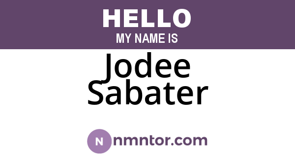 Jodee Sabater
