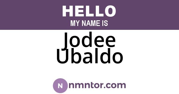 Jodee Ubaldo