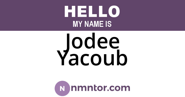 Jodee Yacoub