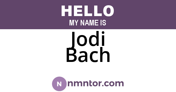Jodi Bach
