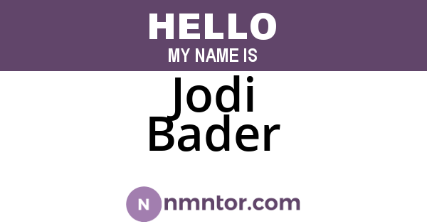 Jodi Bader