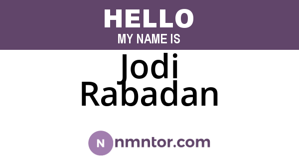 Jodi Rabadan