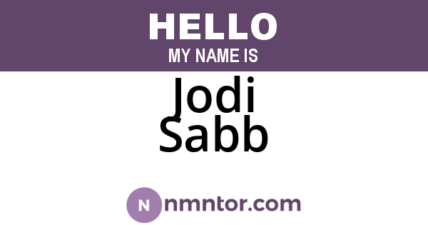 Jodi Sabb
