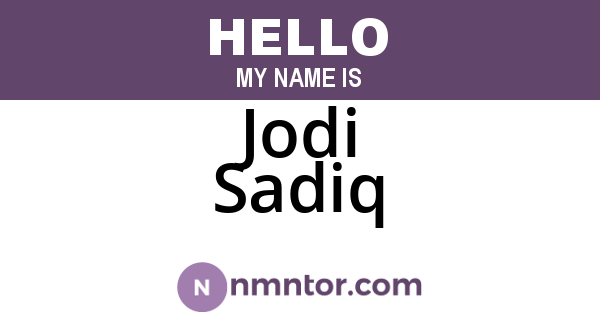 Jodi Sadiq