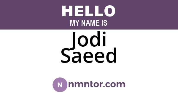 Jodi Saeed