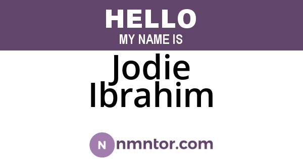 Jodie Ibrahim