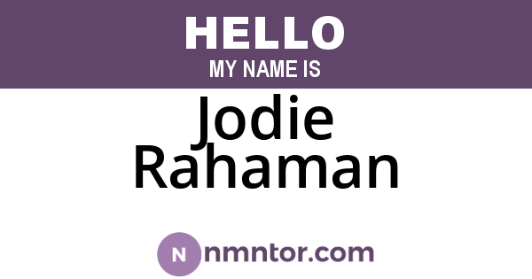 Jodie Rahaman