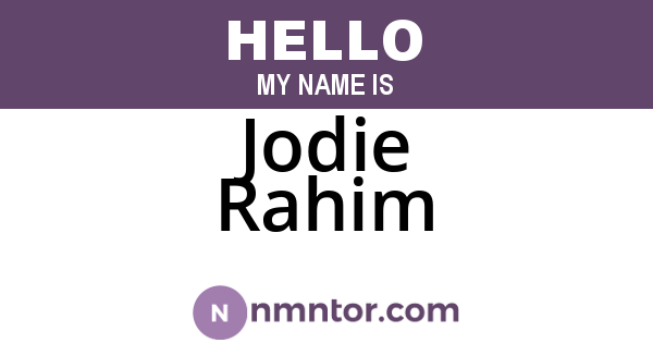 Jodie Rahim