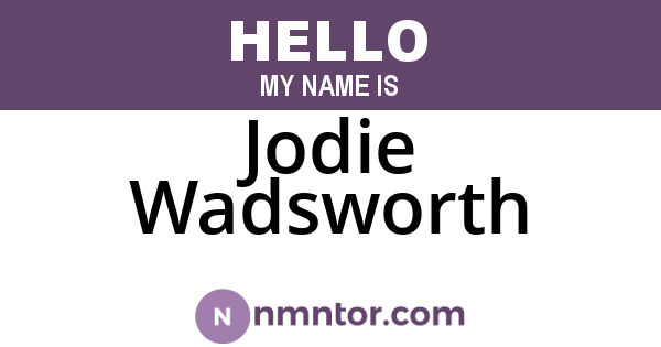 Jodie Wadsworth