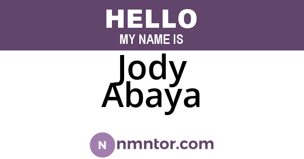 Jody Abaya