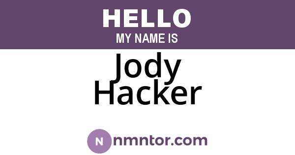 Jody Hacker