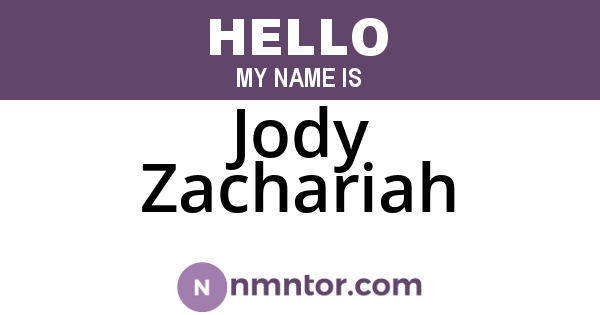 Jody Zachariah