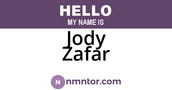 Jody Zafar
