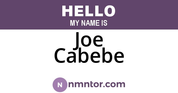 Joe Cabebe
